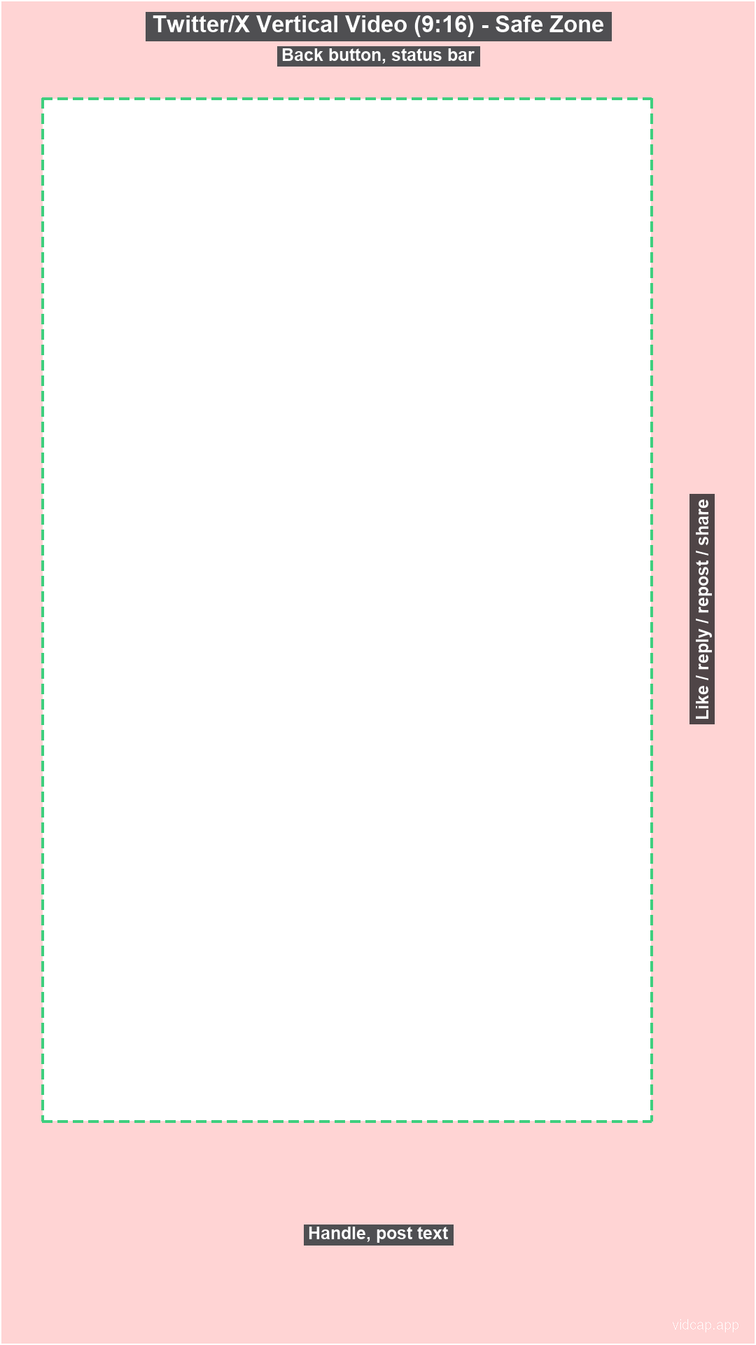 Twitter/X Vertical Video (9:16) safe zone template